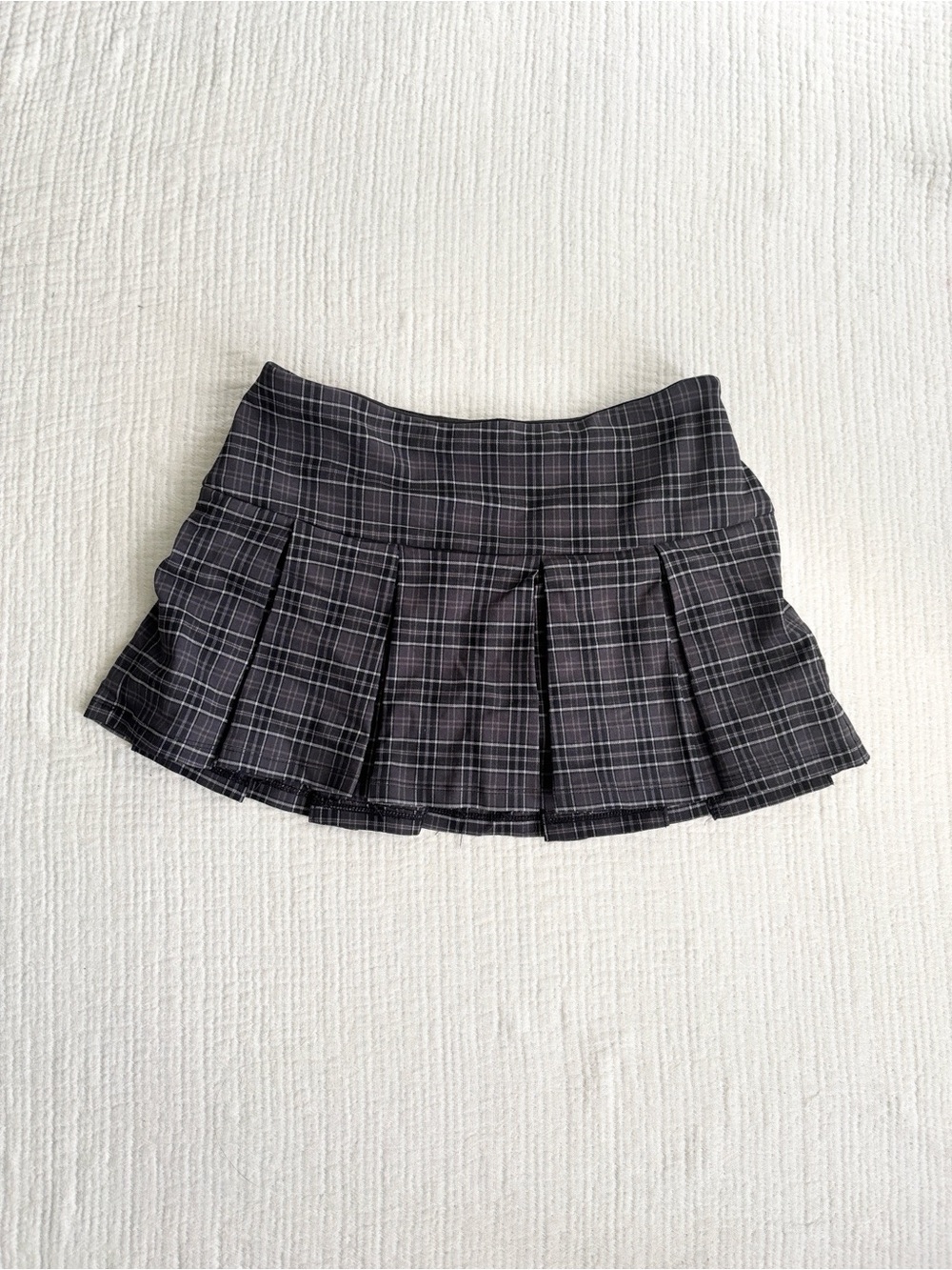 garage y2k grey plaid mini skirt